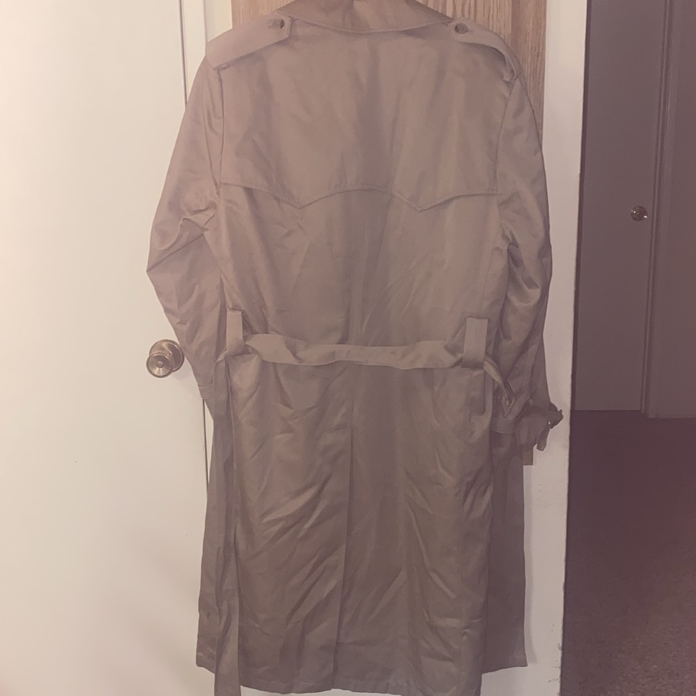 Vintage LINED Hill & Archer Trench Coat Removable Warm Liner Unisex Sz 40 - Picture 3 of 11